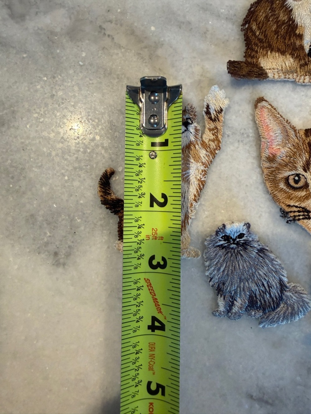 Embroidered Cat Appliqué Patch Set - Brown, Black, Gray, Cream - Picture 6 of 6